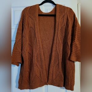 Made In Italy Dark Orange Knit Cardigan